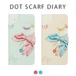 Happymori iPhone X Dot Scarf Diary ピンクスカーフ