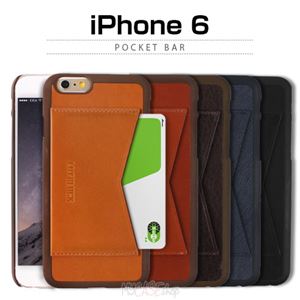 Layblock iPhone 6 Leather Pocket Bar モカブラウン