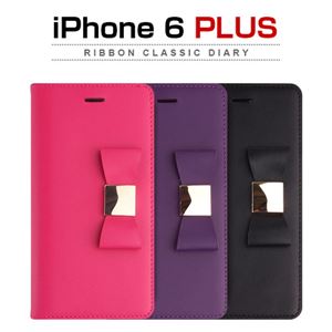 Layblock iPhone 6 Plus Ribbon Classic Diary パープル