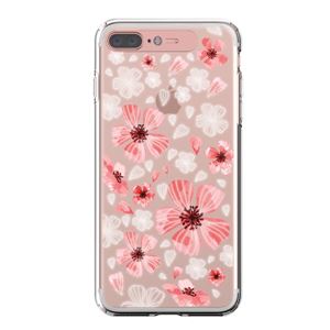 LIGHT UP CASE iPhone 8 Plus / 7 Plus Soft Lighting Clear Case Flower Geranium （ローズゴールド）