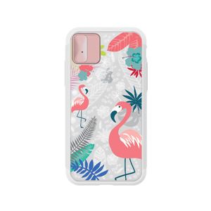 LIGHT UP CASE iPhone X Lighting Shield Case Flower Flamingo （ローズゴールド）