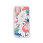 LIGHT UP CASE iPhone X Lighting Shield Case Flower Flamingo （ローズゴールド）