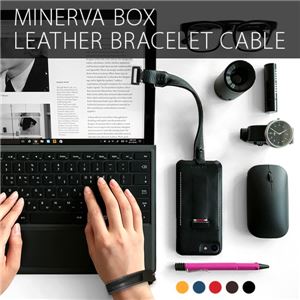 SLG Design Minerva Box Leather Bracelet Cable ブラック