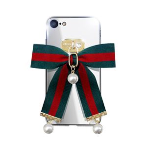 dreamplus iPhone8／7 Mirror Ribbon Case グリーン／レッド