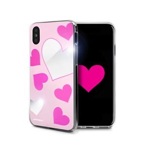 dreamplus iPhone XS ／ X Heart MIRROR CASE ピンク