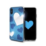 dreamplus iPhone XS ／ X Heart MIRROR CASE ブルー