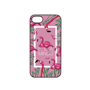 Dparks iPhone8／7 ブラックケース FLAMINGO SQUARE ピンク