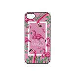 Dparks iPhone8／7 ブラックケース FLAMINGO SQUARE ピンク