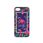 Dparks iPhone8／7 ブラックケース FLAMINGO SQUARE ブルー