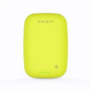 HACRAY ワイヤレス充電器+モバイルバッテリー Cable-Free Mobile Battery イエローグリーン