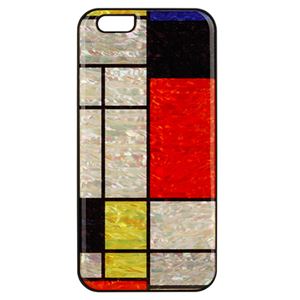 ikins iPhone6 天然貝ケース Mondrian ブラックフレーム