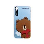 LINE FRIENDS iPhone XR LIGHT UP CASE CUPID LOVE ブラウンハート