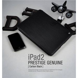 Z301iP2★iPAD2 Prestige Genuine Carbon Leather case Black