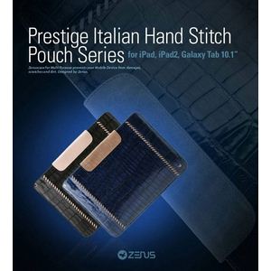 GALAXY Tab 10.1 LTE SC-01DPrestige Italian Hand Stitch Pouchŷꥢ-Royal Navy