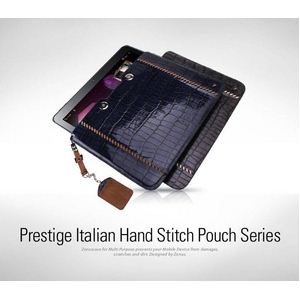 GALAXY Tab 10.1 LTE SC-01DPrestige Italian Hand Stitch Pouchŷꥢ-Royal Navy5