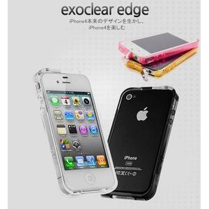 E470◆iPhone4S ／ iPhone4 バンパーケース exoclear edge （エクソクリア エッジ） Pink - 拡大画像