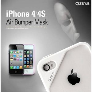 Z458i4S★iPHONE4／4Sバンパーケース Air Bumper Mask-White Black - 拡大画像