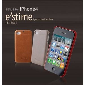 Z241i4★iPhone4S／iPhone4 対応ケース E`stime Bar 本革 Royal Red