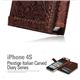 Z447i4S★iPHONE4／4S 【イタリア高級天然革】 Italian Carved Leather Diary BLACK CHOCOLATE カードケース付き！！！ - 縮小画像4
