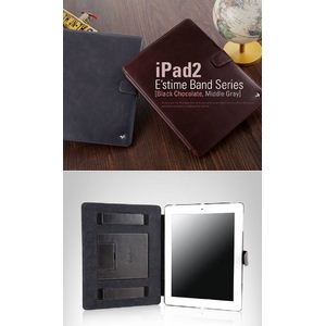 iPad2 Estime Band Series！！【バックバンド付きで滑らない！】-Black choco - 拡大画像