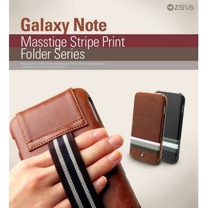 ��GALAXY Note SC-05D�P�[�X��Black Masstige Stripe Print Folder ���n���h�z���_�[�t 