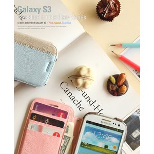 Z1254GS3★Galaxy S3 Zenus Masstige E-note diary series （ギャラクシーケース）キャメル