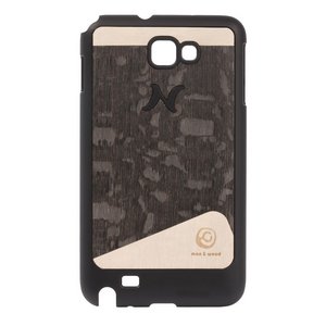 【I1244GNT】天然木で作られたGalaxy Note（ギャラクシーノート）ケース wood-fit Harmony Carvalho Nero