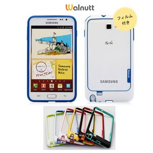 W1212GNT【WHITE+PINK】Galaxy Note1（ギャラクシーノート1）ケース Walnutt Bumper Series - 拡大画像