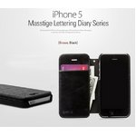 ★iPhone5★iPhone5 Masstige Lettering Diary [mold type] Z1417i5 Black