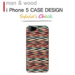 ★iPhone5★iPhone5 Man & Wood Real wood case Caleido Sylvia's Check 　ホワイトフレーム