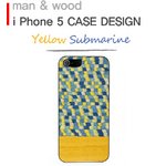 ★iPhone5★iPhone5 Man & Wood Real wood case Harmony Yellow Submarine 　ホワイトフレーム