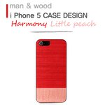 ★iPhone5★iPhone5 Man & Wood Real wood case Harmony Little Peach White I1517i5 