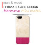 ★iPhone5★iPhone5 Man & Wood Real wood case Harmony Miss Match White I1516i5 