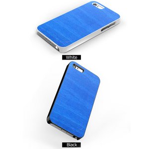 ★iPhone5★iPhone5 Man & Wood Real wood case Vivid Midnight Blue 　ホワイトフレーム - 拡大画像