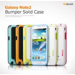 ★GALAXY Note2★Walnutt Bumper Solid ホワイト+ピンク