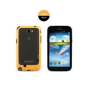 ★GALAXY Note2★Walnutt Bumper Solid ホワイト+グリーン