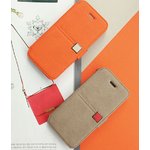 【iPhone5ケース】　カードポケット付き!! Masstige Color Point Diary-Orange 