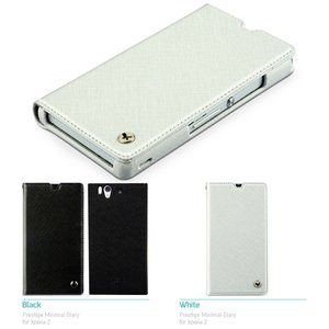 Z1764XZ【zenus】(Xperia Z SO-02E ケース) プレステージ ミニマル ダイアリー(本革(サフィアノレザー)) -White Z1764XZ【zenus】(Xperia Z SO-02E ケース) プレステージ ミニマル ダイアリー(本革(サフィアノレザー)) -White