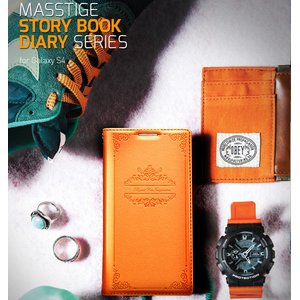 docomo【GALAXY S4 SC-04E】Zenus Masstige Story Book Diary（マステージ ストーリーブック） ☆自動オン/オフ機能付き/オレンジ - 拡大画像
