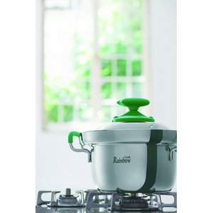日本の匠【クックレインボー　CR-3G　ごはん鍋(小）　2.8L】　☆「クックレインボー」は普通の鍋と同じ感覚で使える圧力調節鍋です。☆吹きこぼれず圧が適度にかかる特許取得製品