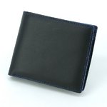 FRUHカラーステッチ牛革ウォレット ［ステッチカラー：ブルー］