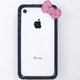 iphone4&4S デコケース ハンドメイド リボン ブラック スワロフスキー