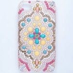 iphone4＆4S　デコケース　ハンドメイド　エスニック　スワロフスキー