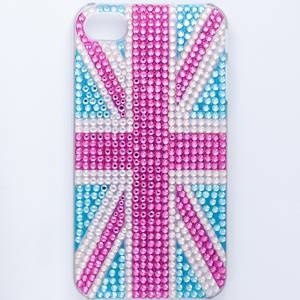 iphone4＆4S　デコケース　ハンドメイド　ユニオンジャック　スワロフスキー
