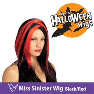 【コスプレ】 RUBIE'S （ルービーズ） 51463 Miss Sinister Wig - Black／Red（ウィッグ） - 拡大画像