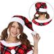 【クリスマスコスプレ】サンタ・帽子 チェック赤 - 縮小画像1