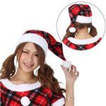 【クリスマスコスプレ】サンタ・帽子 チェック赤
