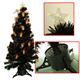 【クリスマス】180cm ファイバーブラッククリスマスツリー（LEDランタン） T601-180 - 縮小画像1