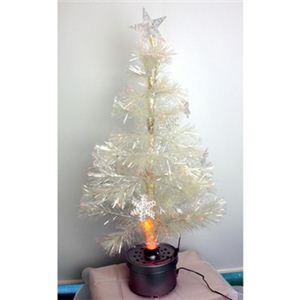 【クリスマス】90cm LEDファイバークリアクリスマスツリー（雪の結晶） T564-90