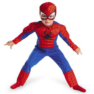 【コスプレ】 disguise Super Hero Squad ／ Spider Man Toddler Muscle （キッズ・子供用） スパイダーマンコスチューム 3T-4T - 拡大画像